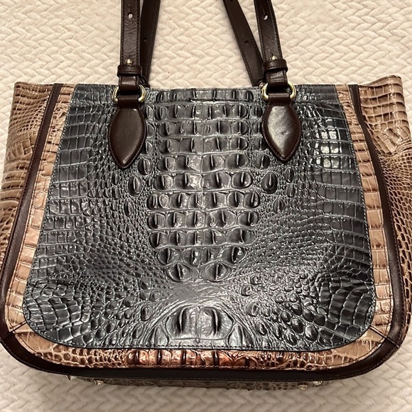 Brahmin Medium Lena Tote Shoulder Bag Mallard Davos - Picture 6 of 16